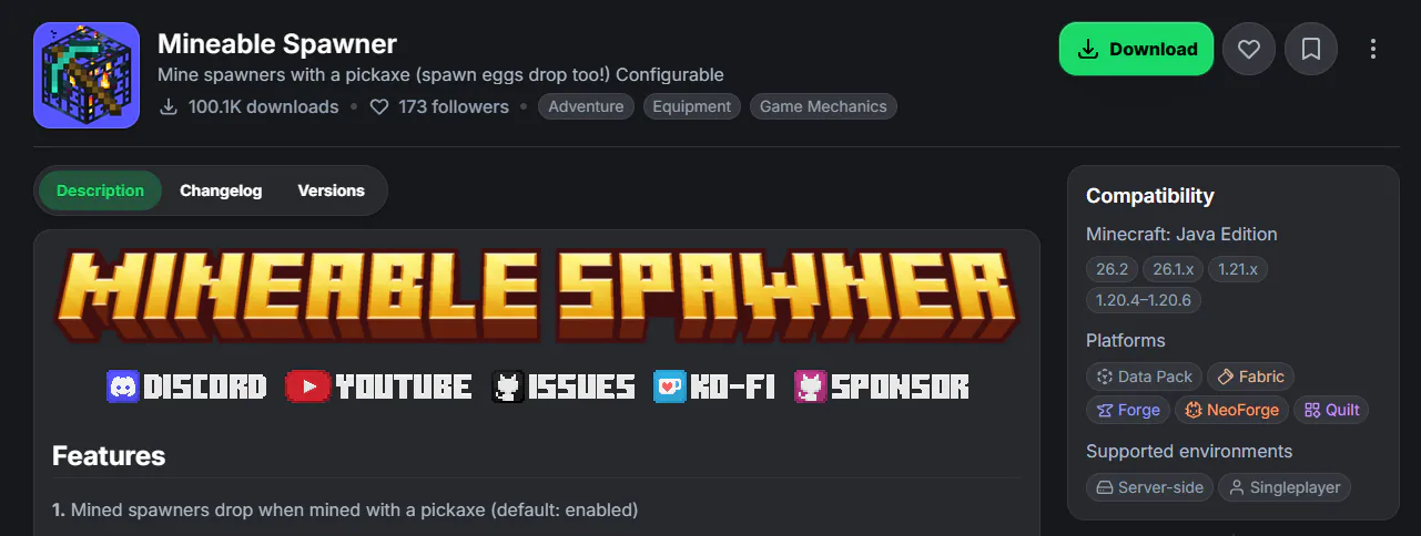 Mineable Spawner 1787675841683